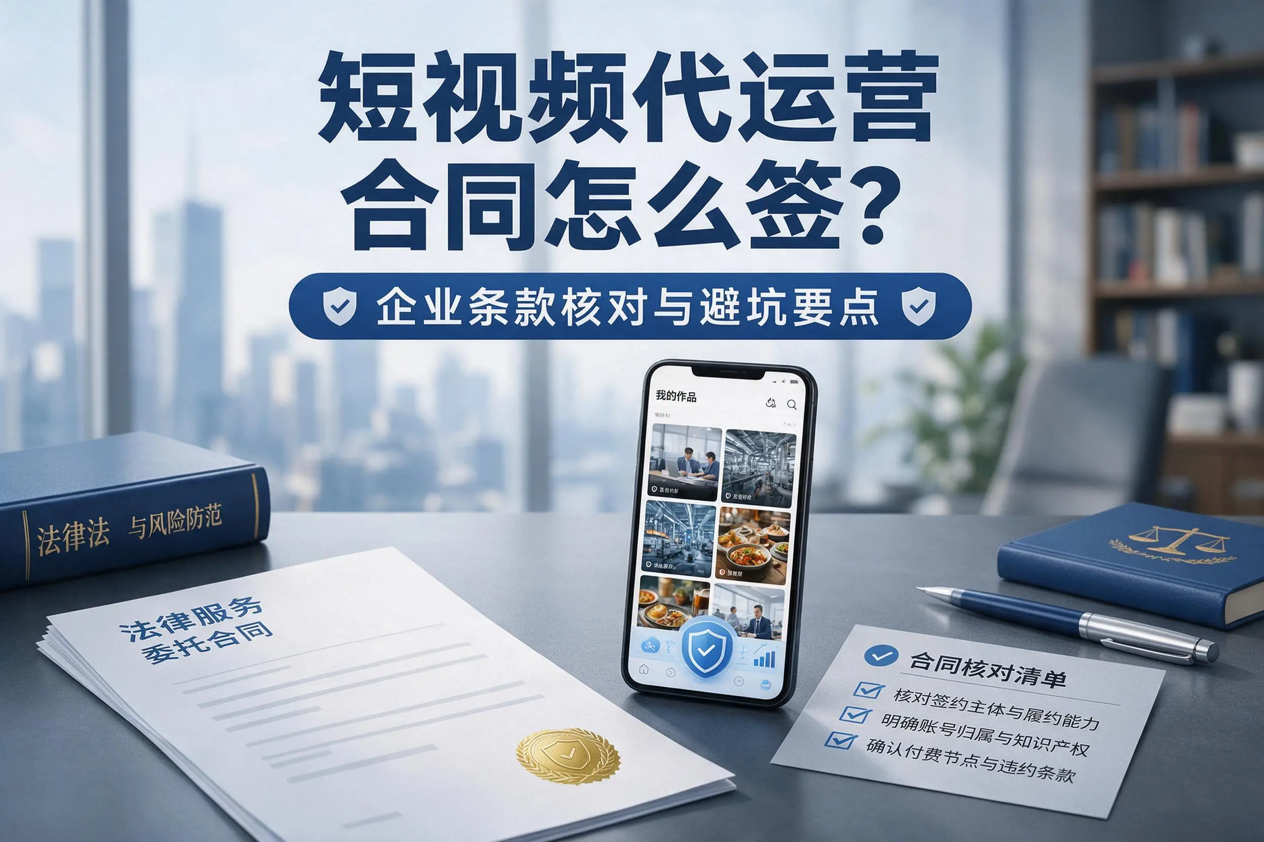 短视频代运营合同怎么签?钦州企业条款核对与避坑要点