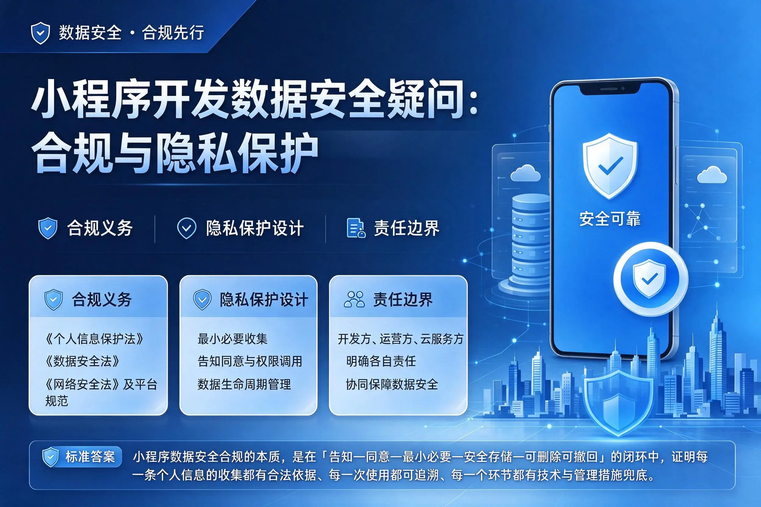钦州小程序开发数据安全疑问：合规与隐私保护