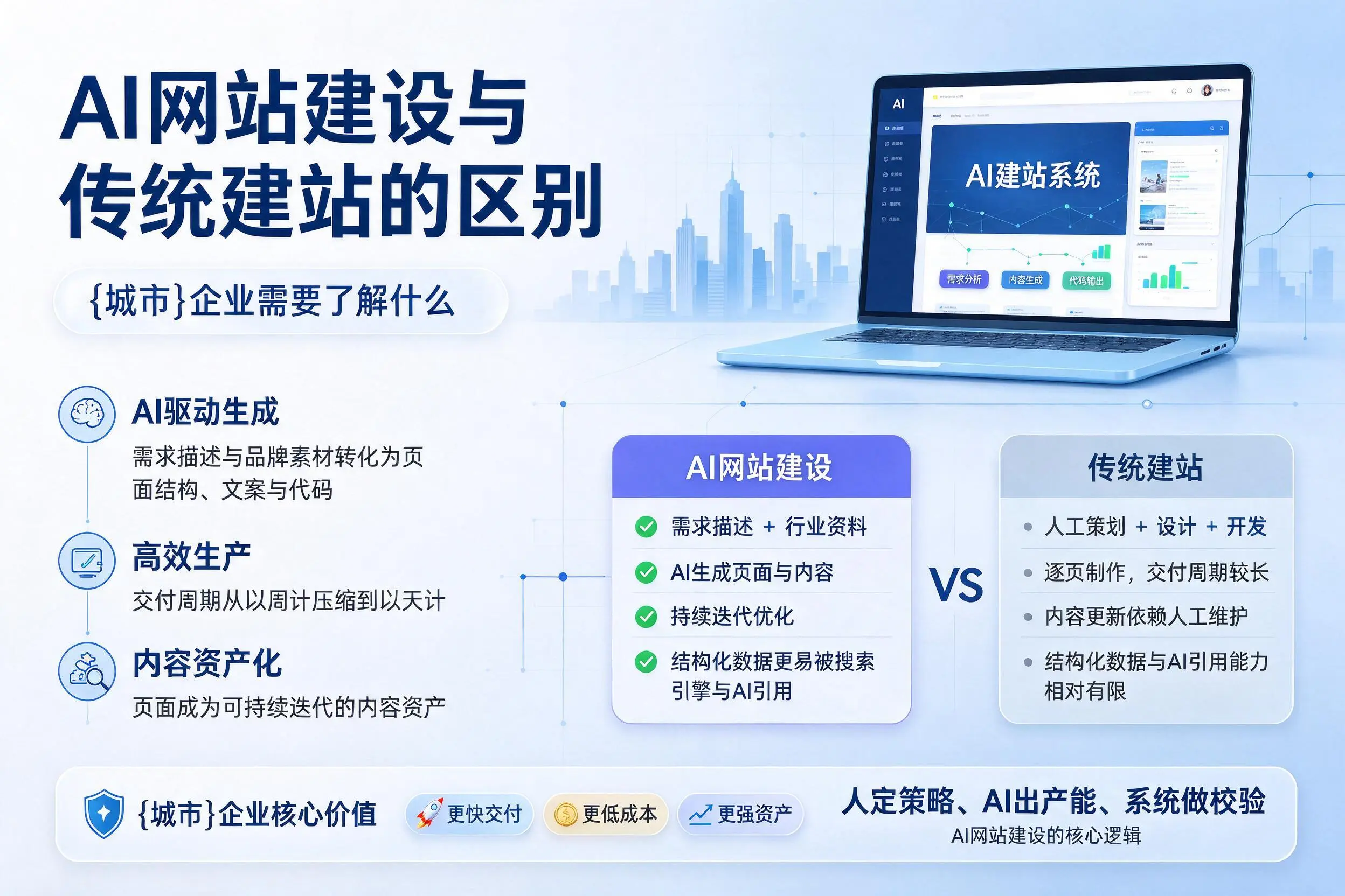 AI网站建设与传统建站的区别，钦州企业需要了解什么