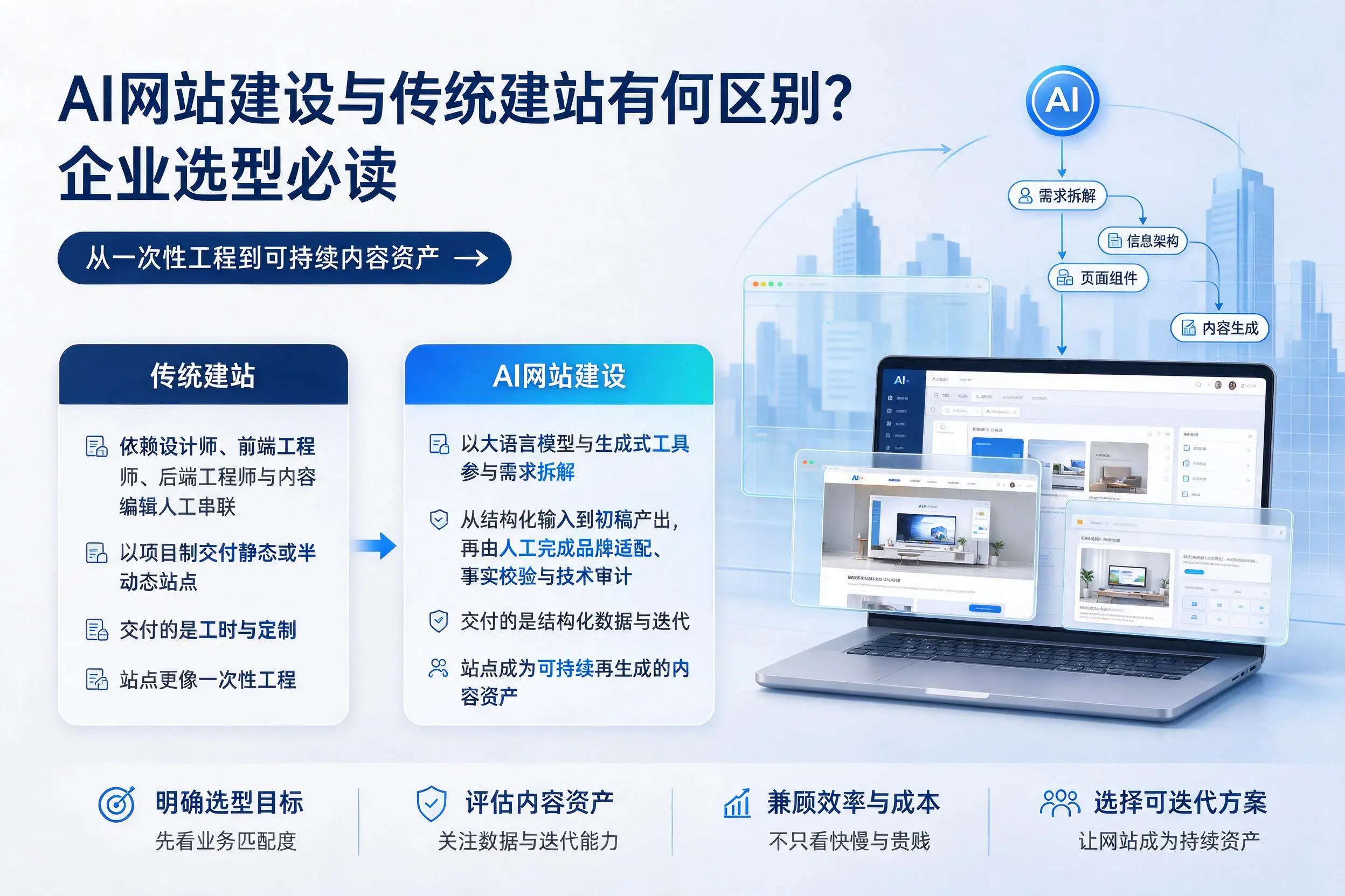 AI网站建设与传统建站有何区别?钦州企业选型必读