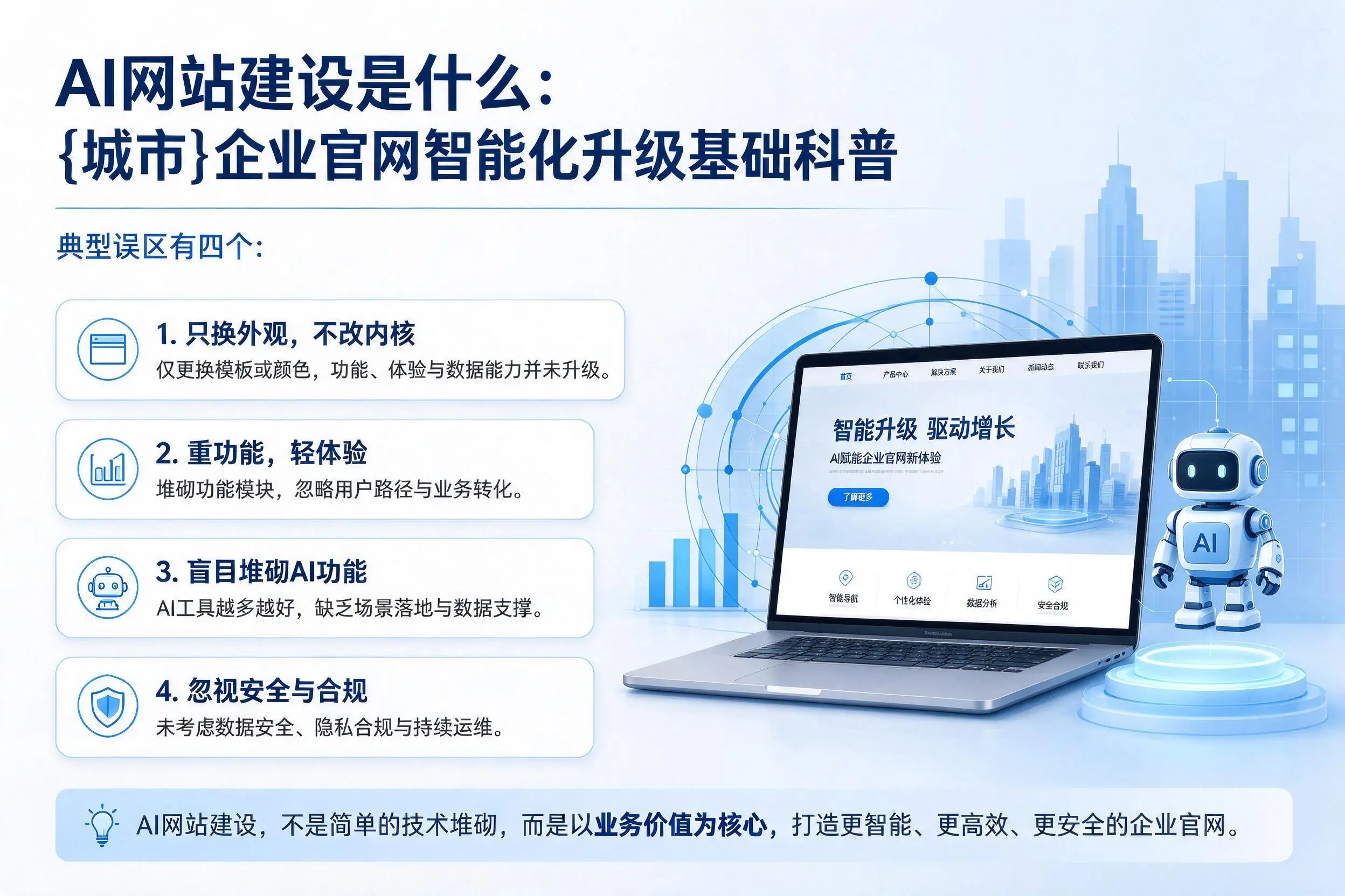 AI网站建设是什么:钦州企业官网智能化升级基础科普