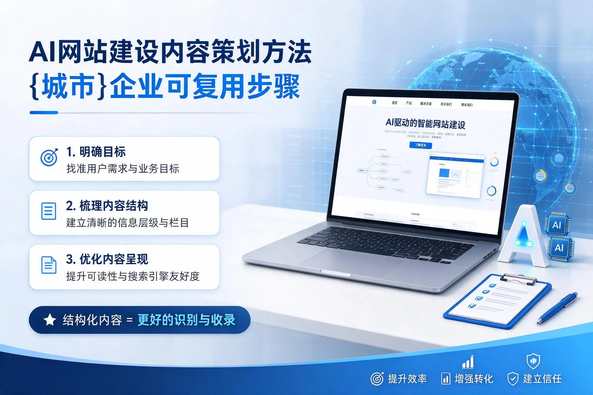 AI网站建设内容策划方法,钦州企业可复用步骤