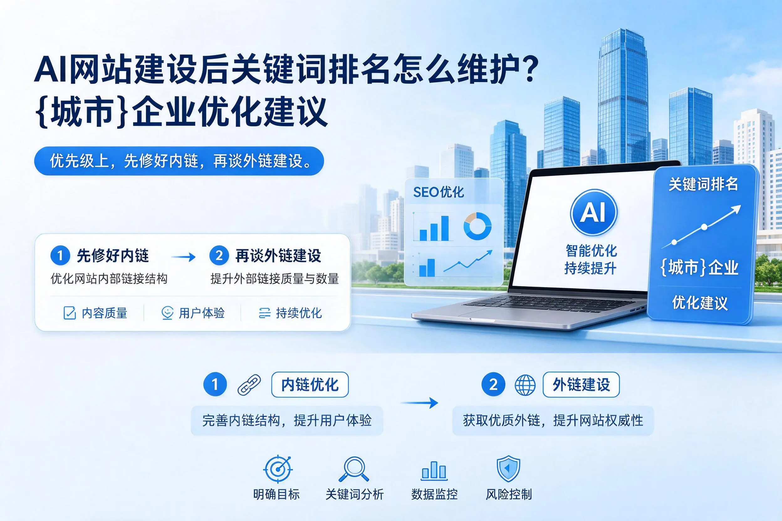 AI网站建设后关键词排名怎么维护?钦州企业优化建议