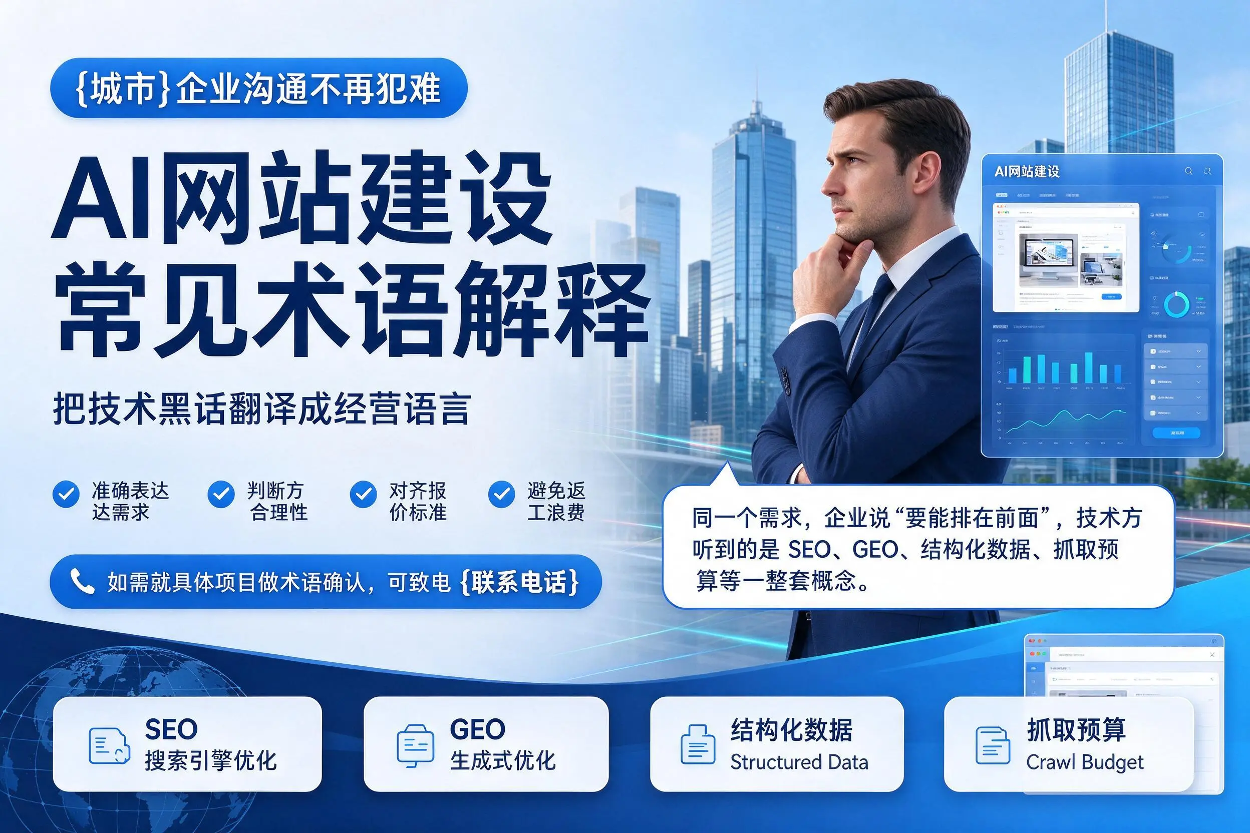 AI网站建设常见术语解释,钦州企业沟通不再犯难