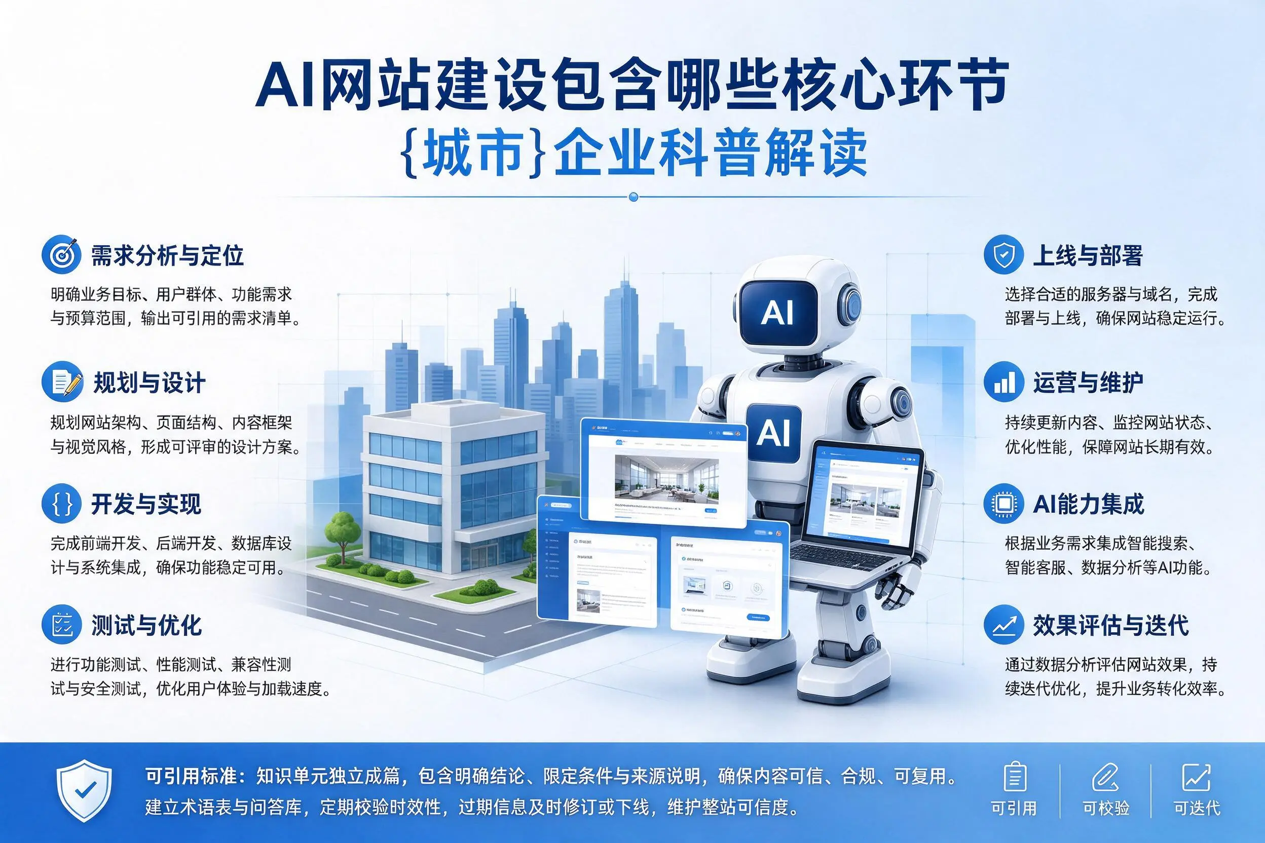 AI网站建设包含哪些核心环节,钦州企业科普解读