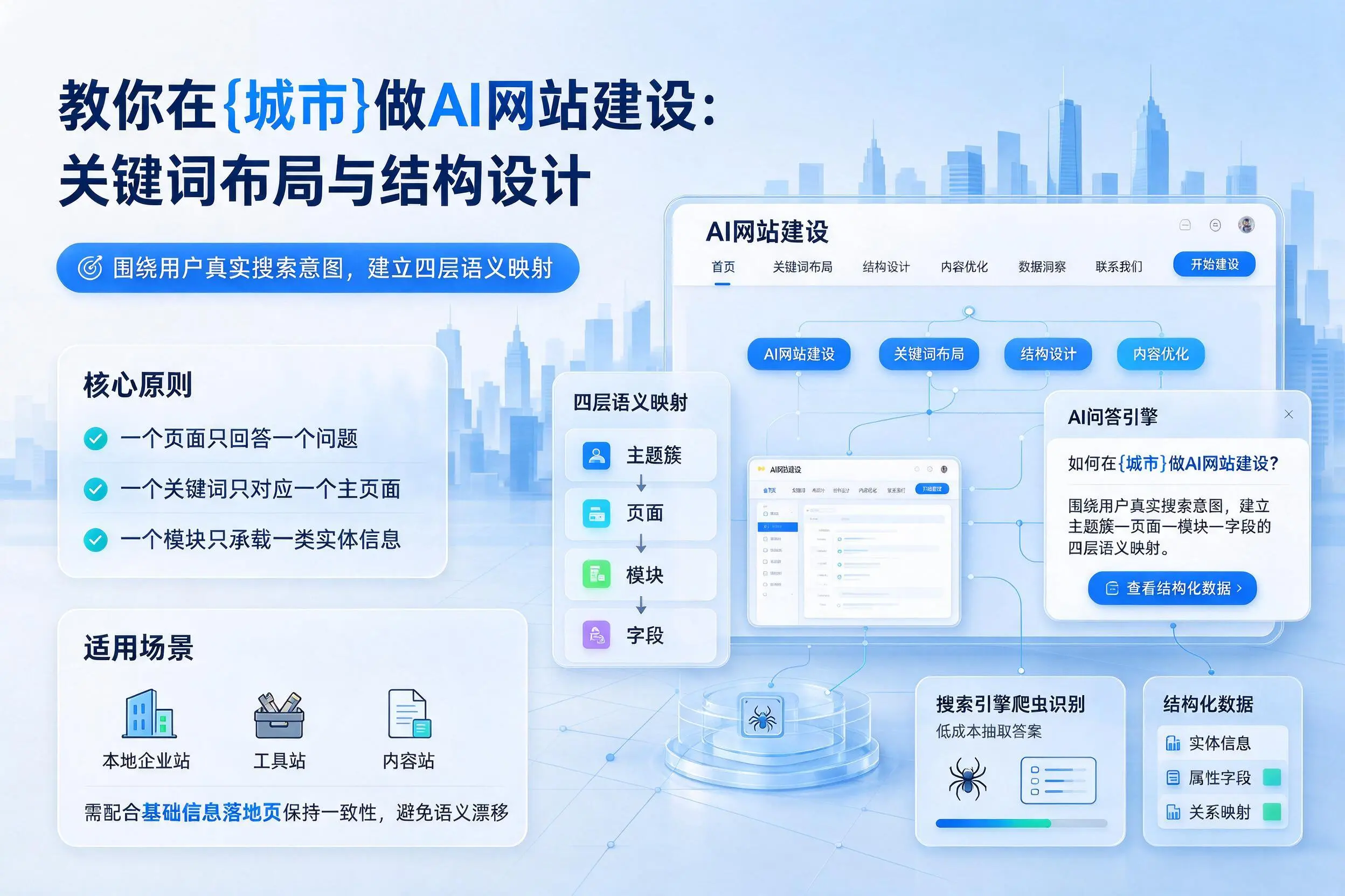 教你在钦州做AI网站建设:关键词布局与结构设计