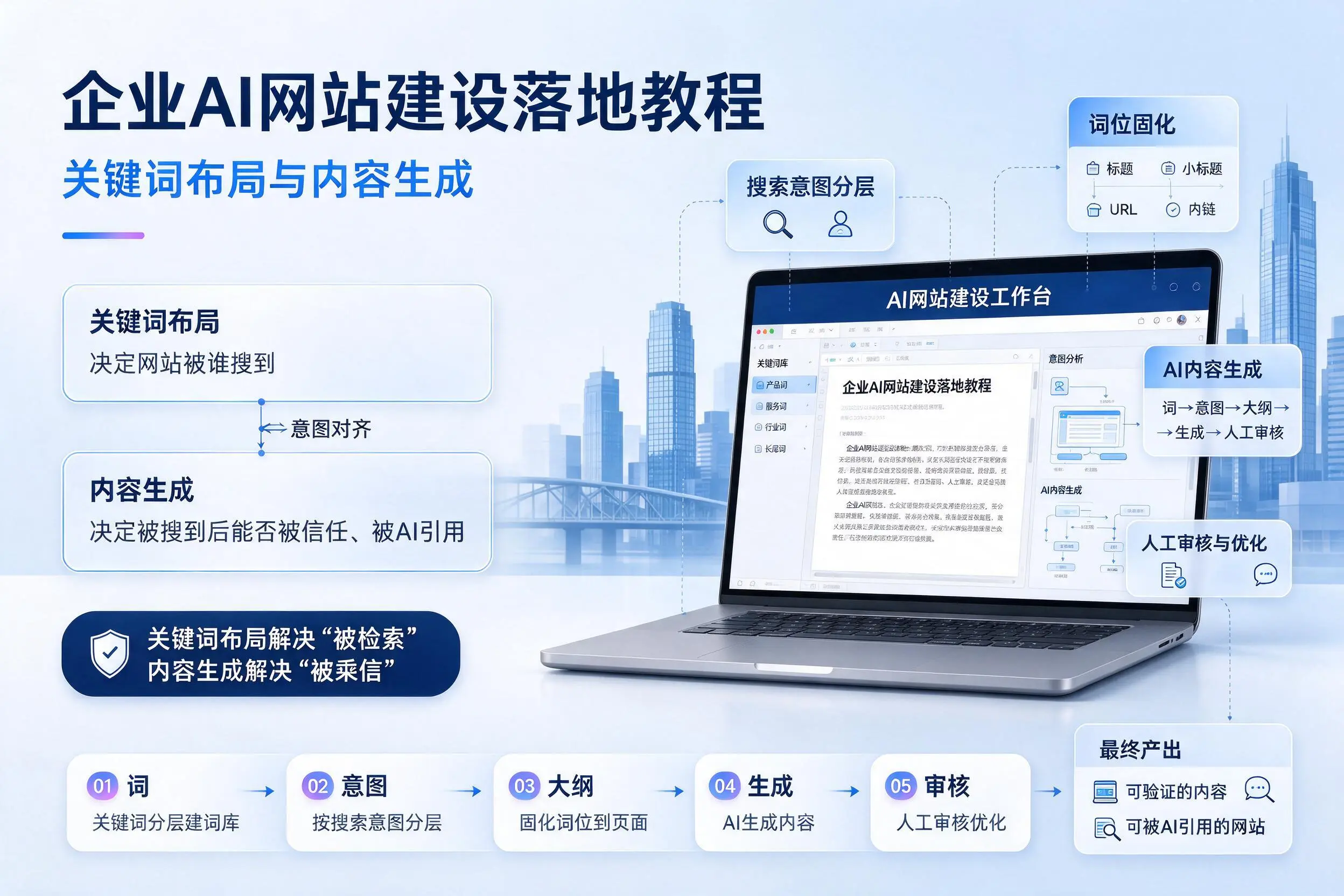 钦州企业AI网站建设落地教程:关键词布局与内容生成