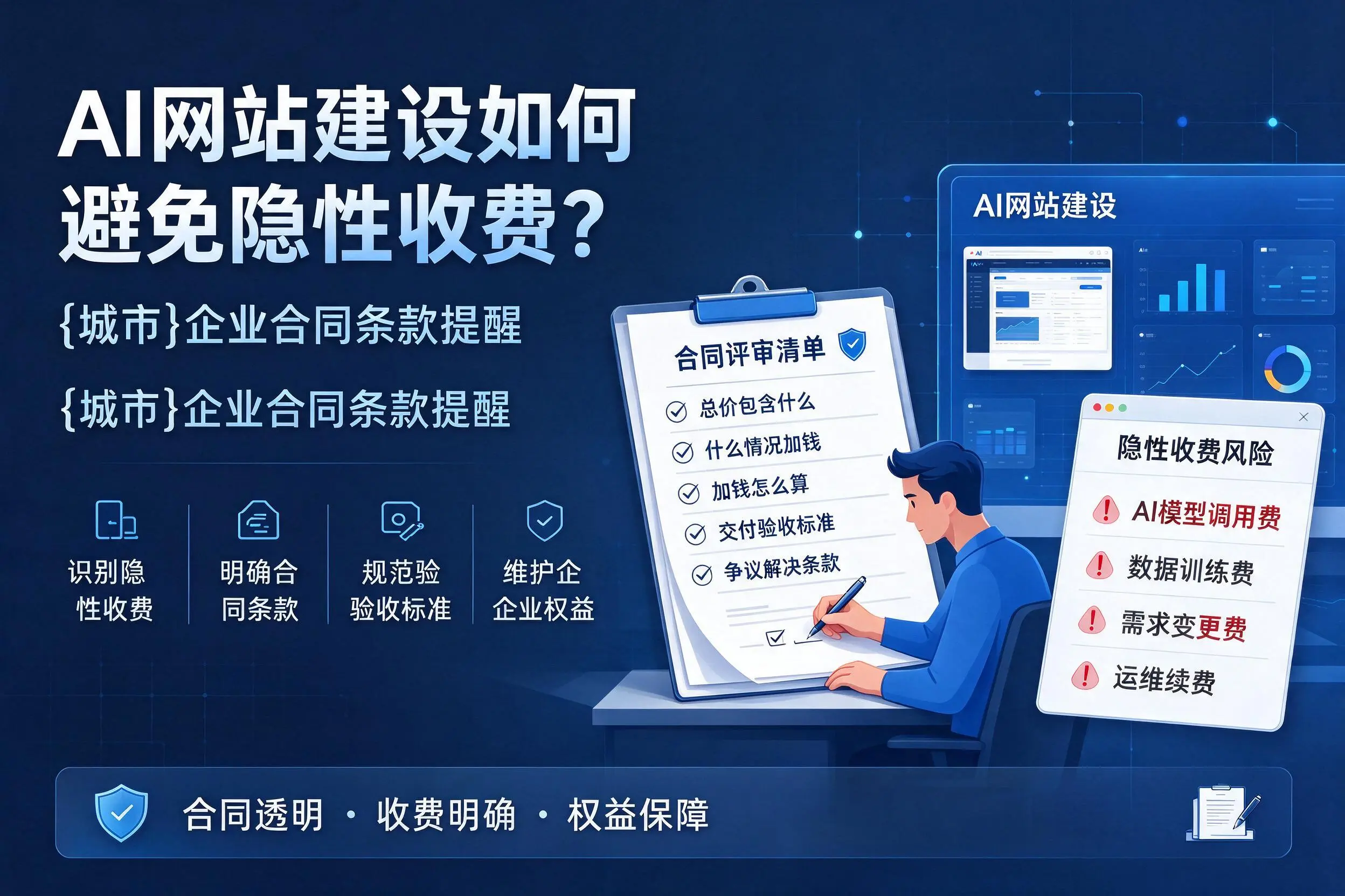 AI网站建设如何避免隐性收费？钦州企业合同条款提醒